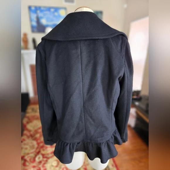 Ralph Lauren Rugby Est. 2004 Ruffled 100% Wool Coat Large - Picture 3 of 5